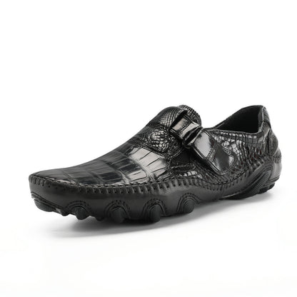Crocodile leather genuine leather men's leather shoes moccasins men's business casual shoes 