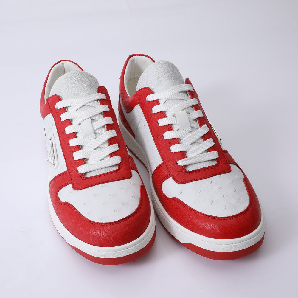 2023 New Ostrich Skin Men's Sneakers Genuine Leather Casual Fashion Men's Shoes 
