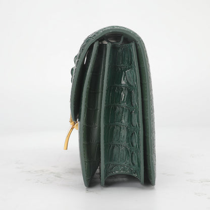 Siamese crocodile skin small square bag tofu bag shoulder bag ladies diagonal shoulder bag