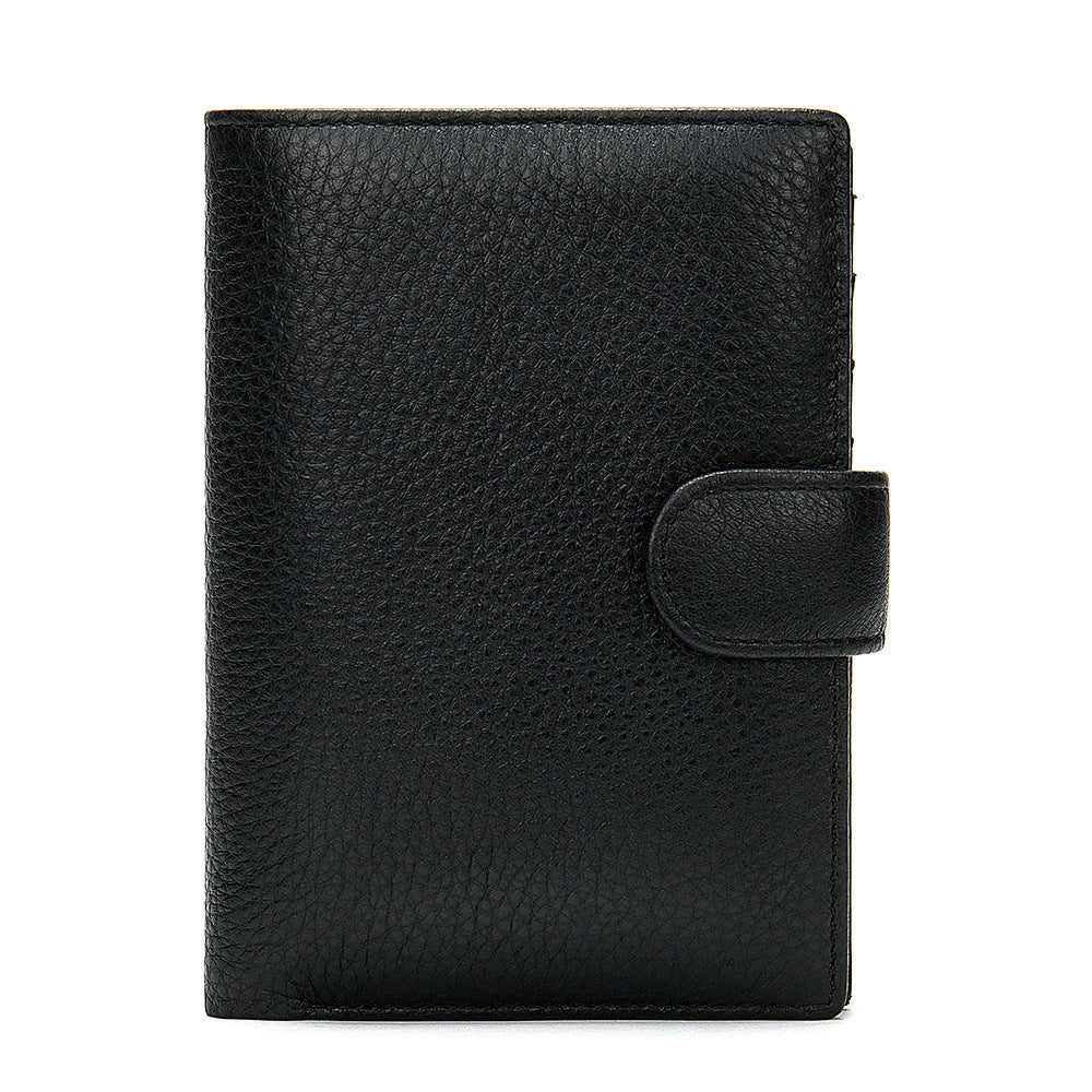 Men's wallet cowhide texture lychee pattern card holder business wallet for men 