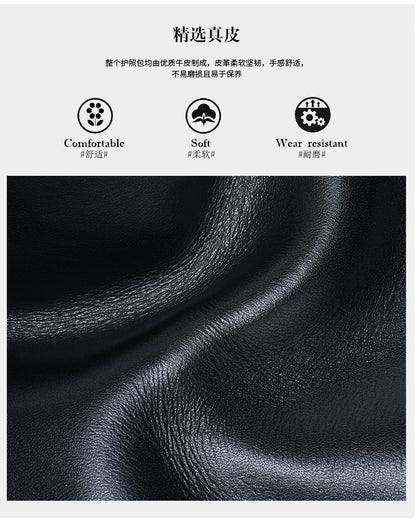 Men's short wallet made of genuine cowhide leather business multi-functional men's wallet card bag 