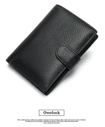 Men's wallet cowhide texture lychee pattern card holder business wallet for men 