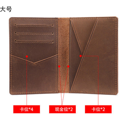 Men's short wallet cowhide retro card holder men's wallet 
