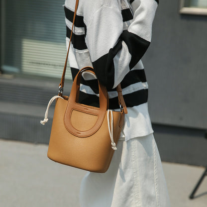 Genuine leather ladies bag large capacity diagonal shoulder bag cowhide commuter one shoulder tote bag