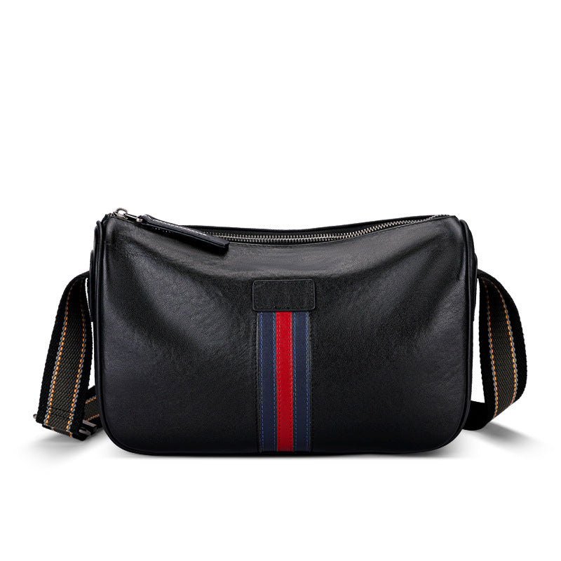 Men's Shoulder Bag Genuine Cowhide Leather Fashion Casual Commuting Crossbody Bag for Men 