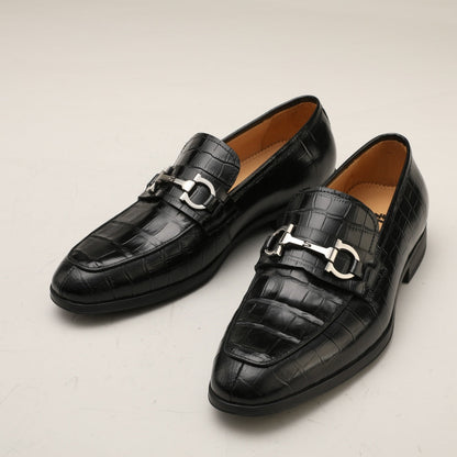 Crocodile skin genuine leather men's leather shoes moccasins fashion casual suit shoes 
