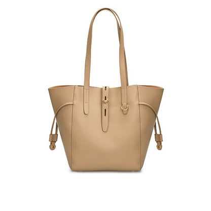 Women's Handbag Genuine Leather Shoulder Bag Large Capacity Goes with Anything Tote Bucket Bucket Bag Casual