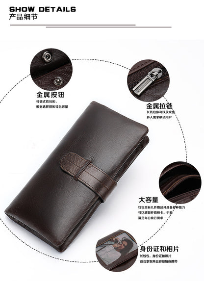 Men's Wallet RFID Coin Card Holder Retro Large Capacity Clutch Bag Men's Wallet 