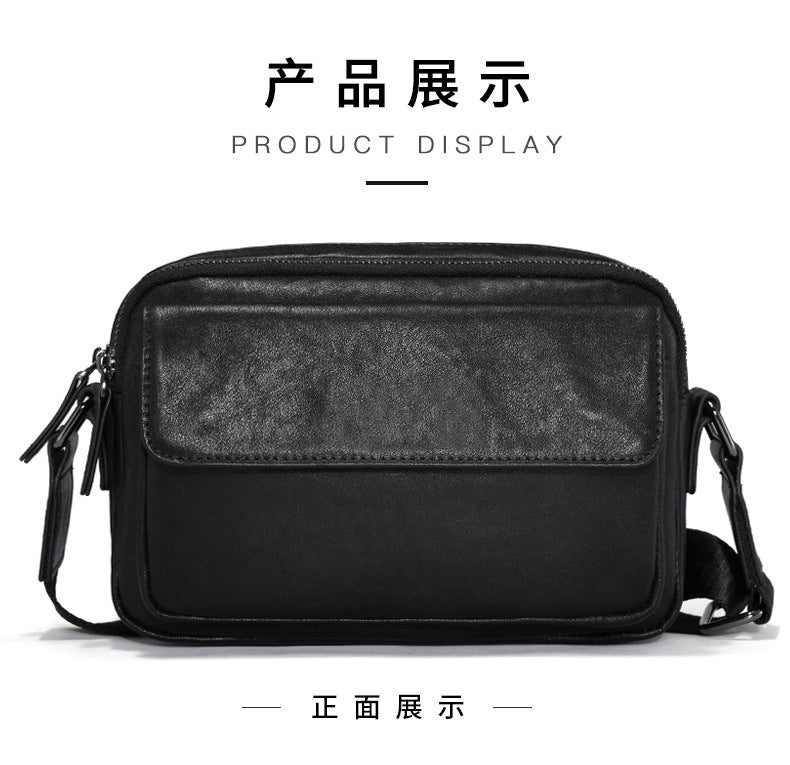 Men's Shoulder Bag Made of Cowhide Genuine Leather High Quality Business Casual Crossbody Bag 