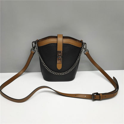 Women's Chain Bag Crossbody Bag Genuine Leather Shoulder Bag Luxury Bucket Bag Fashion