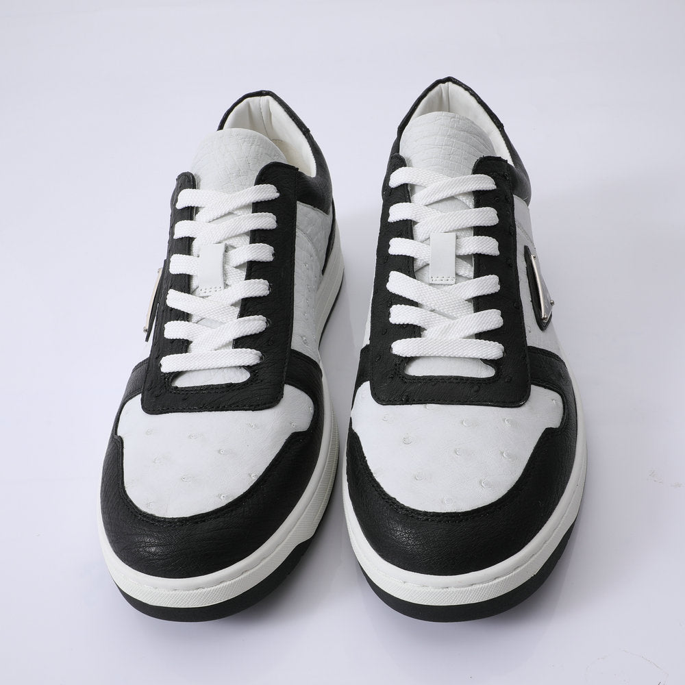 2023 New Ostrich Skin Men's Sneakers Genuine Leather Casual Fashion Men's Shoes 