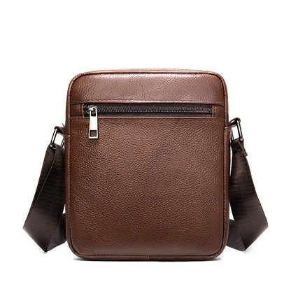Men's shoulder bag Genuine cowhide leather business commuter lychee pattern crossbody bag for men 