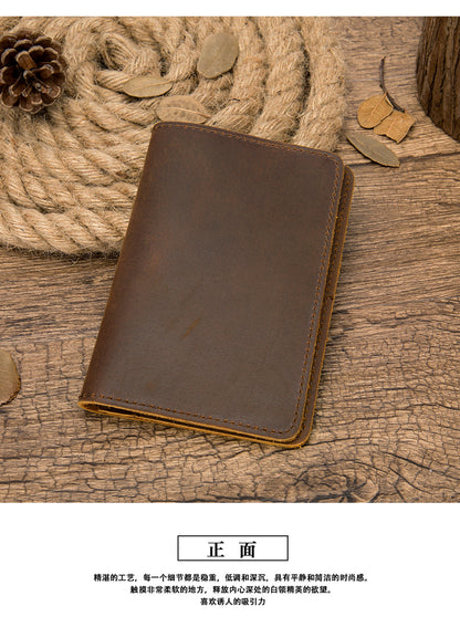 Men's Wallet Cow Leather Large Capacity Card Holder DIY Men's Wallet 