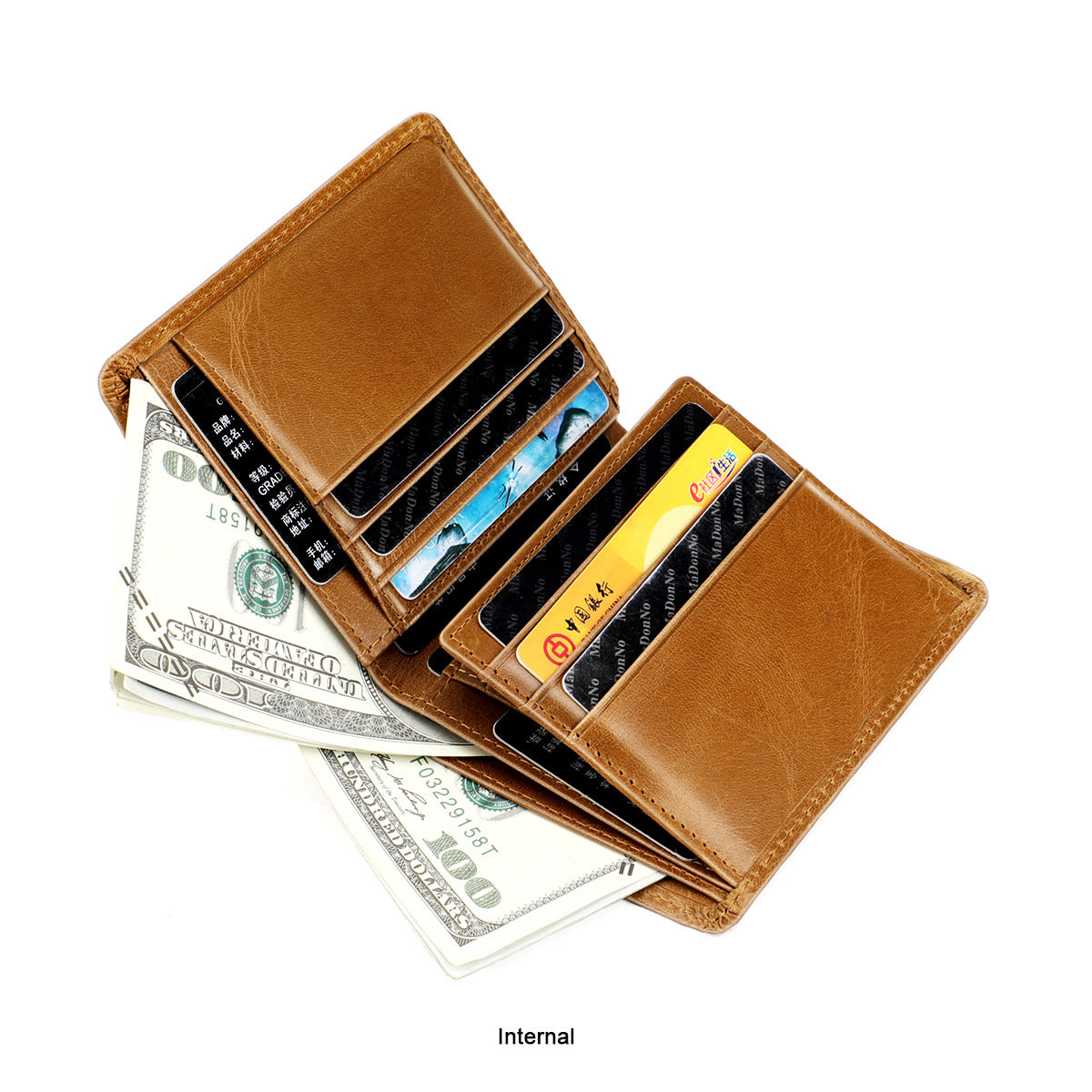 Men's wallet genuine cowhide leather RFID anti-theft brush large capacity multi-functional men's wallet 