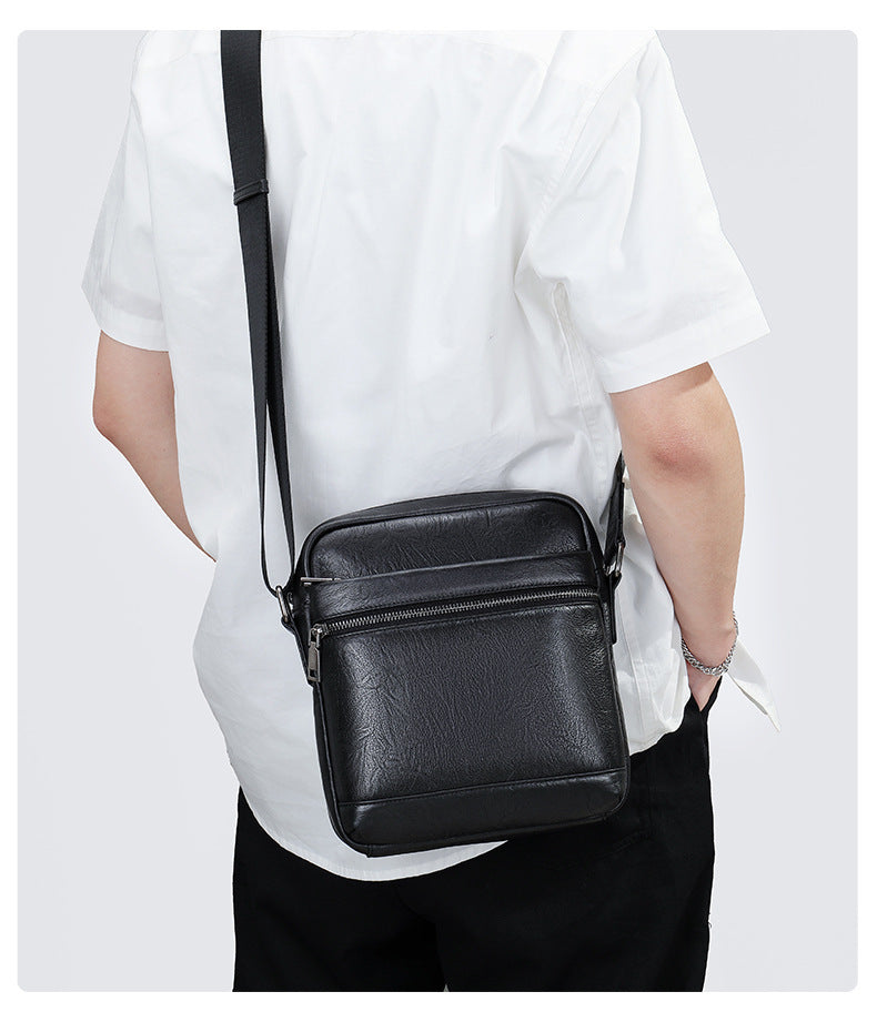 Men's shoulder bag, genuine cowhide leather, business commuting style, crossbody bag for men 