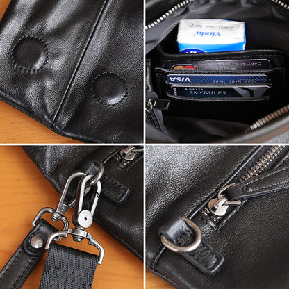 Men's Shoulder Bag Genuine Cowhide Leather Fashion Sports Crossbody Bag for Men 