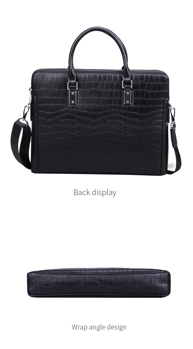 Men's Handbag Fashion Shoulder Bag Genuine Cowhide Leather Computer Bag Business Large Capacity Crossbody Briefcase 