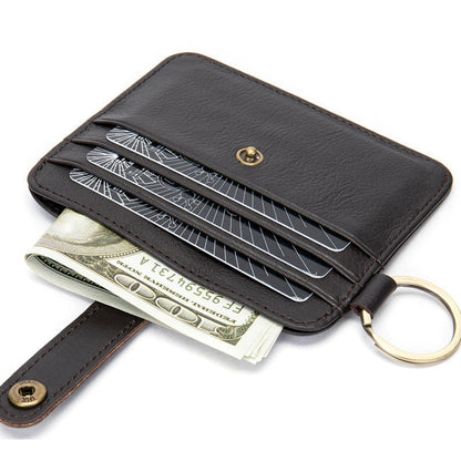 Men's wallet cowhide thin coin card holder casual card bag for men 