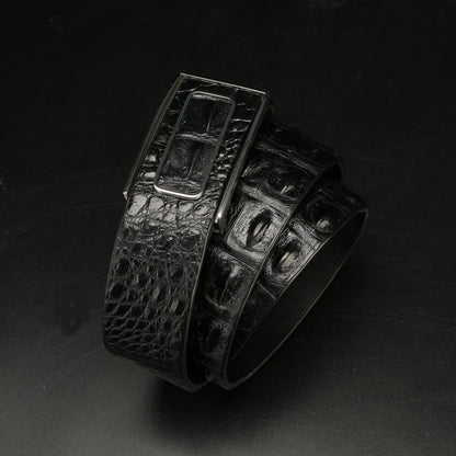 Men's Belt Nile Big Bone Crocodile Spine Genuine Leather Smooth Buckle Business Casual High Quality Men's Belt 