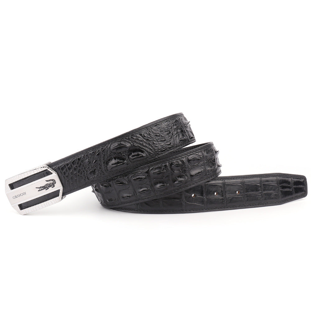 Men's Belt Siamese Crocodile Skin Genuine Leather Unjointed Casual Men's Belt 