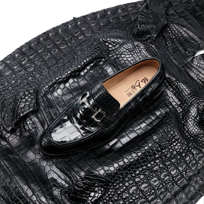 Crocodile skin men's leather shoes genuine leather high quality English style casual business formal suit shoes