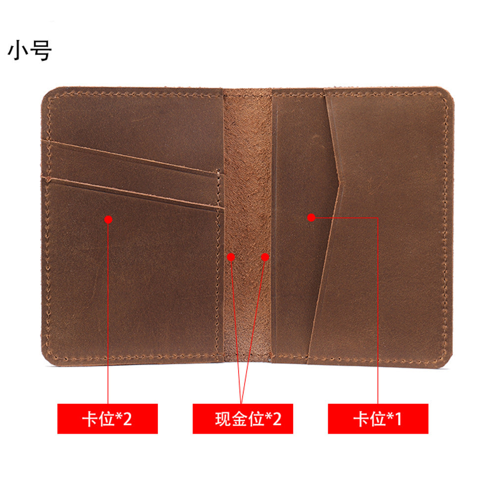 Men's short wallet cowhide retro card holder men's wallet 