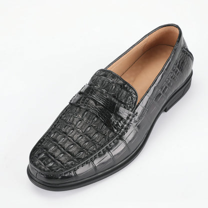 Crocodile Skin Genuine Leather Men's Leather Shoes Rubber Sole Moccasins Formal Business Casual Men's Shoes 
