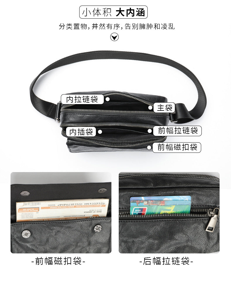 Men's Shoulder Bag Made of Genuine Cowhide Leather Casual Fashion Men's Crossbody Bag 