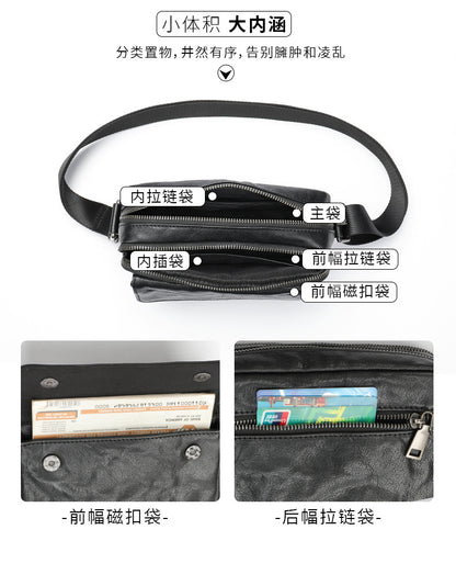 Men's Shoulder Bag Made of Genuine Cowhide Leather Casual Fashion Men's Crossbody Bag 