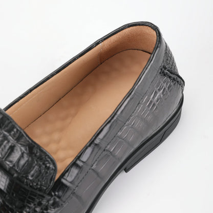 Crocodile Skin Genuine Leather Men's Leather Shoes Rubber Sole Moccasins Formal Business Casual Men's Shoes 