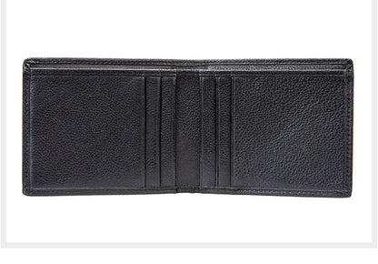 Men's short wallet cowhide genuine leather business thin simple anti-theft card bag wallet wallet 