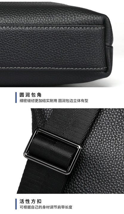 Men's handbag genuine cowhide leather business casual large capacity briefcase handbag 