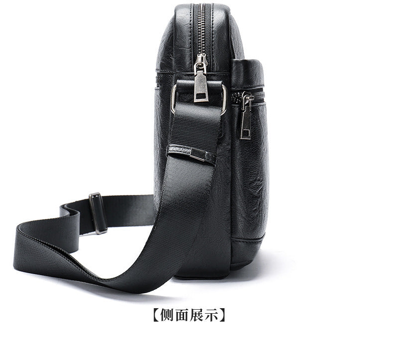 Men's shoulder bag, genuine cowhide leather, business commuting style, crossbody bag for men 