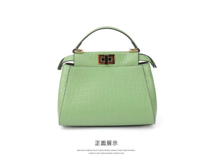 Siamese Crocodile Skin Women's Bag Luxury Bag Kitten Bag Genuine Leather Handbag Shoulder Bag