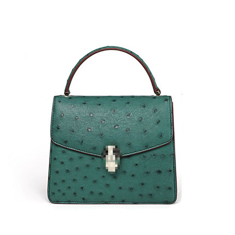 Ostrich leather handbag casual all-in-one shoulder bag can cross the chain bag diagonally