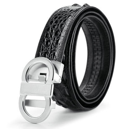 Siamese Crocodile Skin Genuine Leather Men's Belt Automatic Buckle Fashion Casual Business High Quality Men's Belt 