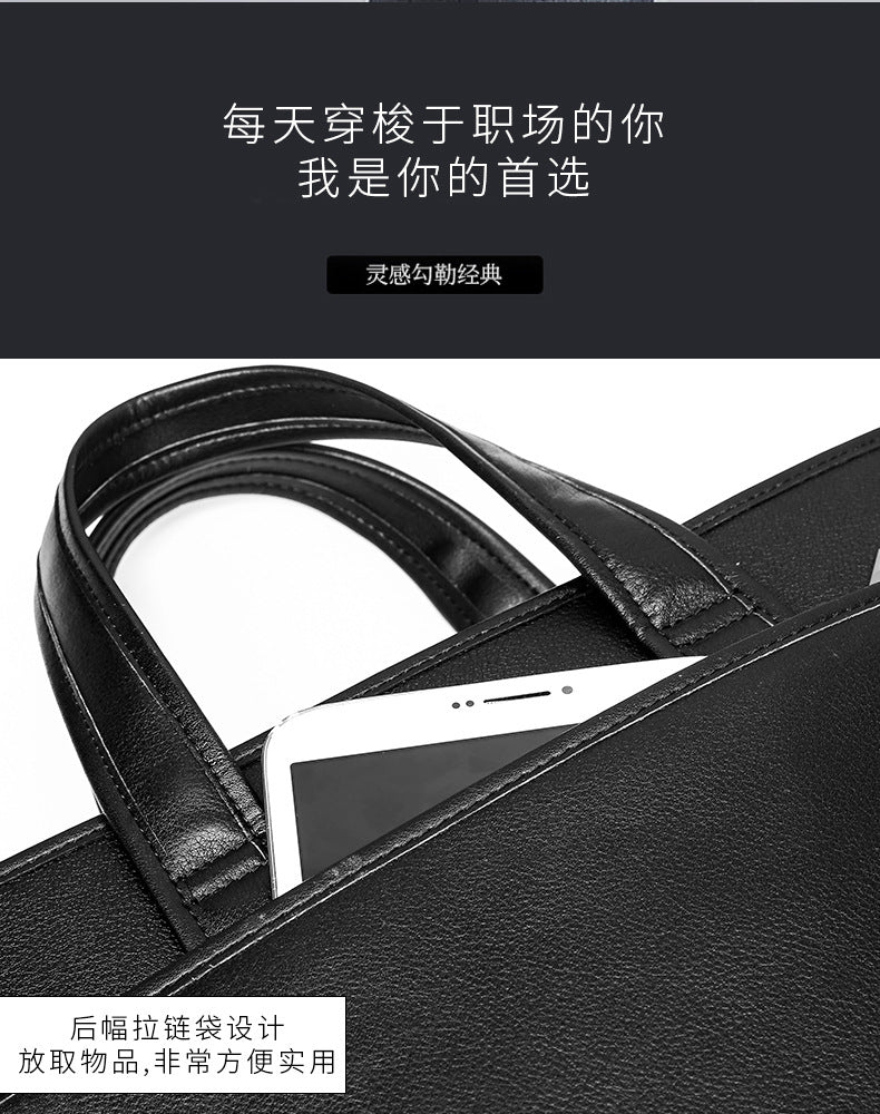 Men's handbag genuine cowhide leather computer bag business briefcase 