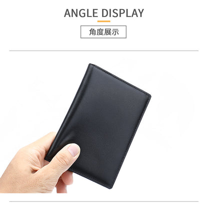 Men's short wallet made of genuine cowhide leather business multi-functional men's wallet card bag 
