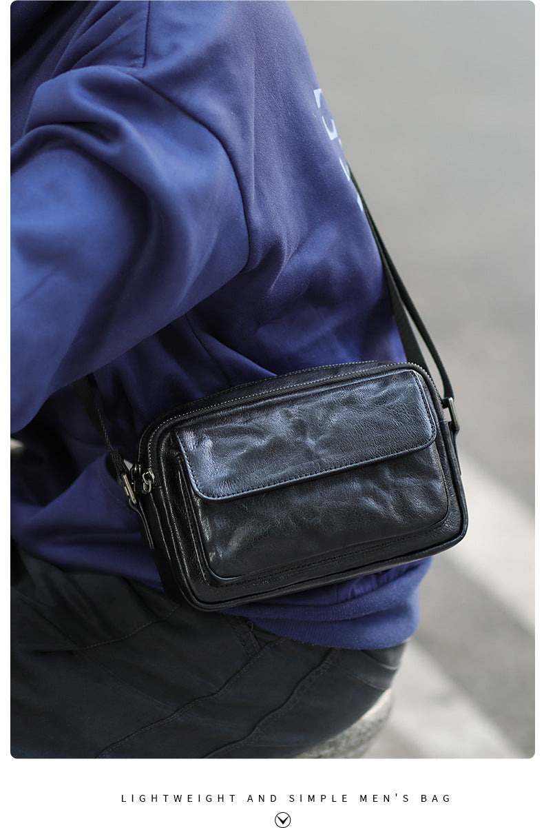 Men's Shoulder Bag Made of Genuine Cowhide Leather Casual Fashion Men's Crossbody Bag 