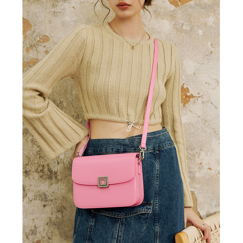 Women's armpit bag cowhide shoulder bag fashionable genuine leather luxury square bag