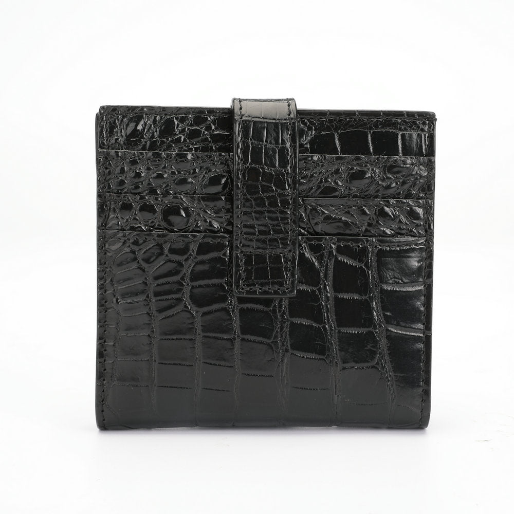 Siamese Crocodile Skin Wallet Men's Short Wallet Genuine Leather Small Lightweight Multifunctional Card Bag Wallet 