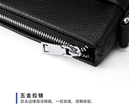 Men's Shoulder Bag Genuine Leather Cowhide Business Crossbody Bag for Men 