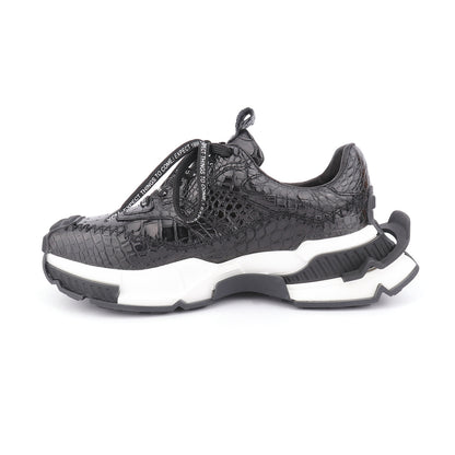 Taisham Crocodile Skin Genuine Leather Men's Sneakers Fashion Men Shoes 