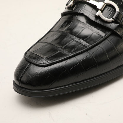 Crocodile skin genuine leather men's leather shoes moccasins fashion casual suit shoes 