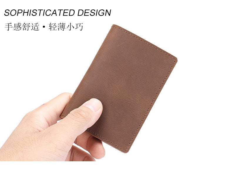 Men's short wallet cowhide retro card holder men's wallet 