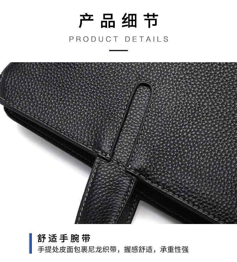 Men's handbag genuine cowhide leather business casual large capacity briefcase handbag 