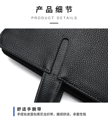 Men's handbag genuine cowhide leather business casual large capacity briefcase handbag 