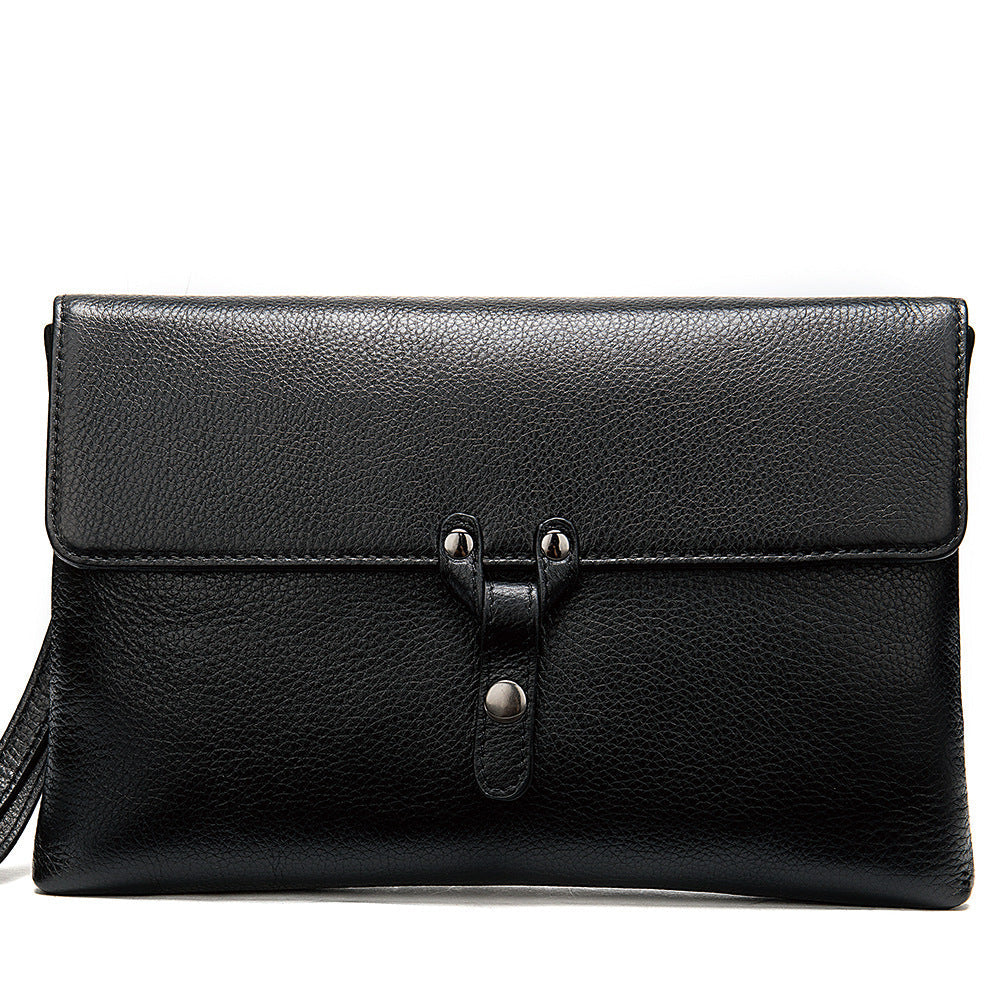 Men's Clutch Bag Cowskin Business Large Capacity Handbag for Men 