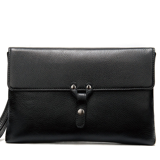 Men's Clutch Bag Cowskin Business Large Capacity Handbag for Men 