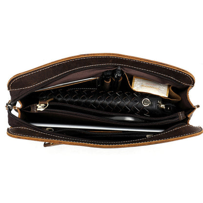Men's Clutch Bag Cow Leather Crazy Horse Vintage Men's Handbag 